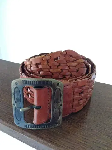 빈티지 랄프 로렌 가죽 메쉬 벨트