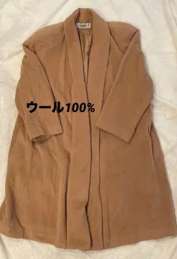 울 100% 노카라 코트 베이지 일본제