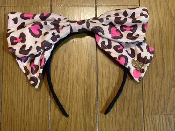 미니 레오파드 무늬 리본 머리띠