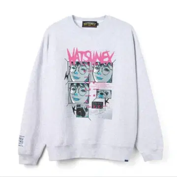 Hatsunex 빅 실루엣 자수 맨투맨 (그레이) L 사이즈