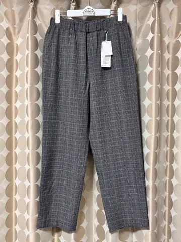 Comme ca Mature 그레이 체크 캐주얼 팬츠