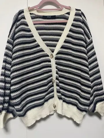 스트라이프 니트 가디건