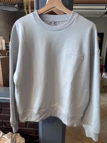 ZARA 라이트 그레이 크루넥 트레이닝복 S