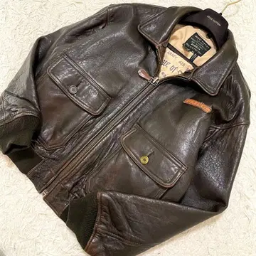 XL 상당 아비렉스 G-1 가슴 택 플라이트 자켓 차심 가죽 천연 가죽