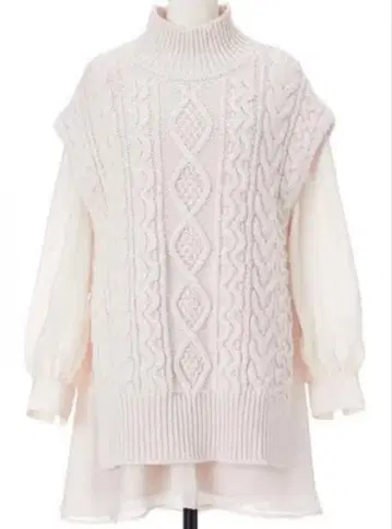 코코딜 케이블 니트 베스트 오간자 원피스