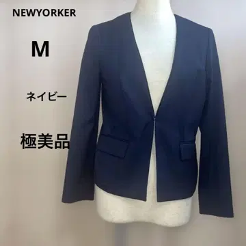 뉴요커 노카라 자켓 M 네이비 긴팔