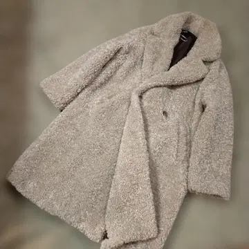 새상품급 ZARA 복슬복슬 푸들 인조 모피 롱 코트 사이즈 XL