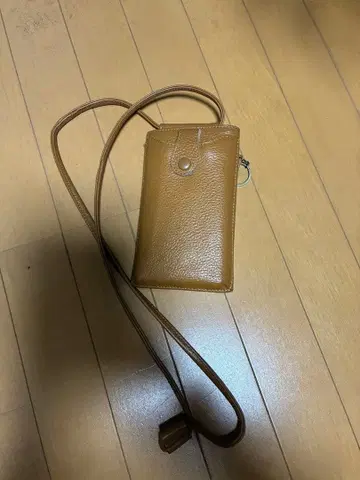 브라운 숄더 지갑 천연 가죽