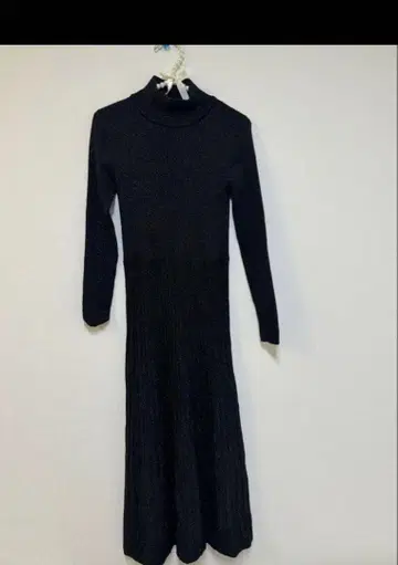 STOP S 블랙 니트 롱 원피스