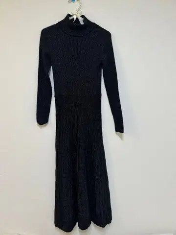 STOP S 블랙 니트 롱 원피스