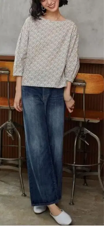 그린 라벨 릴랙싱 리버티 ALBA 개더 슬리브 블라우스