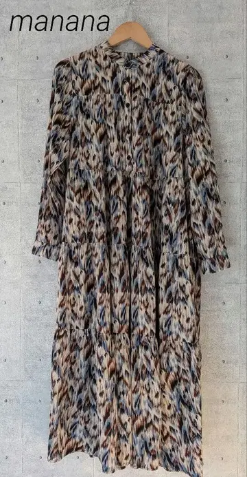 manana 마냐나 뉘앙스 프린트 원피스 티어드 디자인