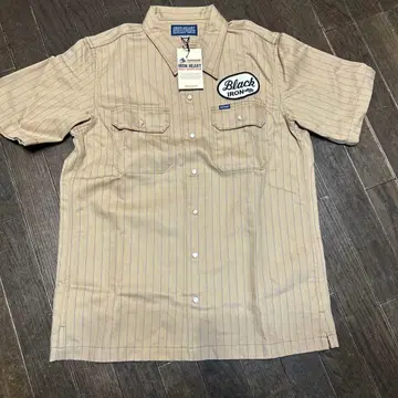 [레어] IRON HEART 헤링본 소재 반팔 셔츠