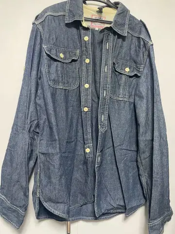 BEAMS QUALITY WEAR 데님 셔츠 긴팔 다크 블루