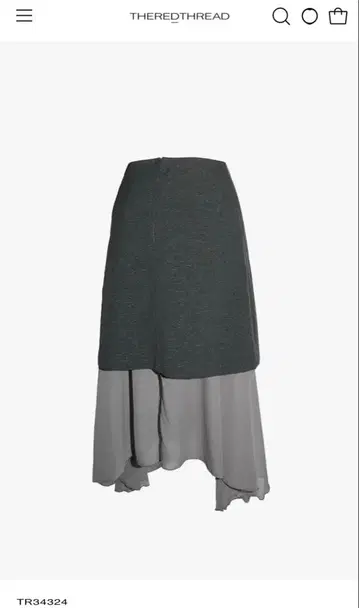 theredthreadSstructured drape midi skirt