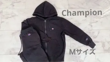 Champion 블랙 풀 집업 후드티 M 사이즈