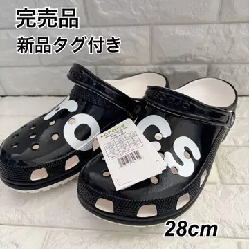 택 포함 새상품 crocs 클래식 하이 샤인 로고 크로그