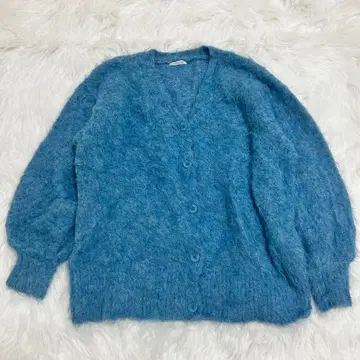 OLIVE des OLIVE 포근포근 니트 가디건 블루 루즈핏