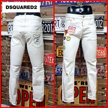 Dsquared2 스키니 댄 진 와펜 화이트 데님