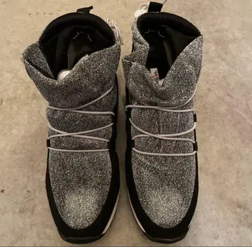 레오파드 무늬 통굽 부츠 / 실버 글리터 소재 하이컷 부츠 2세트
