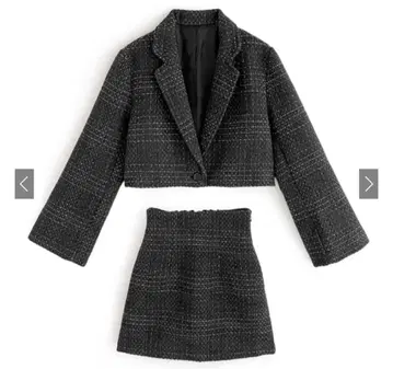 GRL 트위드 숏 기장 x 미니 스커트 셋업