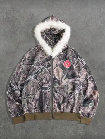 카모플라쥬 패턴 퍼 자켓 Akinbo 유사