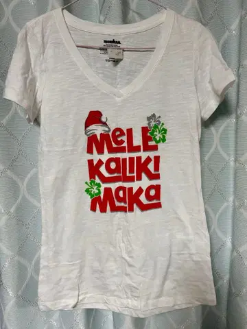 하와이 크리스마스 T셔츠 M 미사용 Mele Kalikimaka