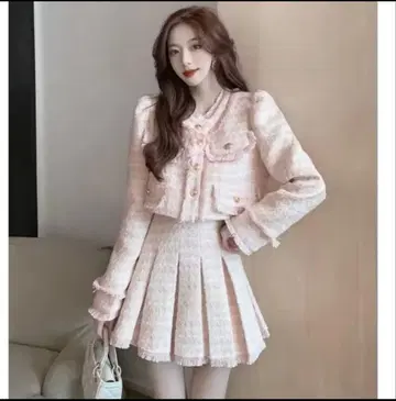 핑크 트위드 셋업