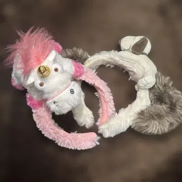 강아지 귀 유니콘 머리띠