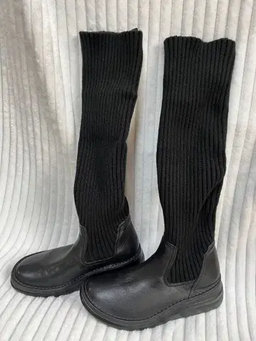 인코르제 롱 부츠 블랙 니트 삭스 23.5