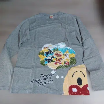 호빵맨 키즈 컬렉션 긴팔 T셔츠 M-L 그레이