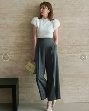 2025 AW 셀포드 하이웨스트 와이드 팬츠 그레이