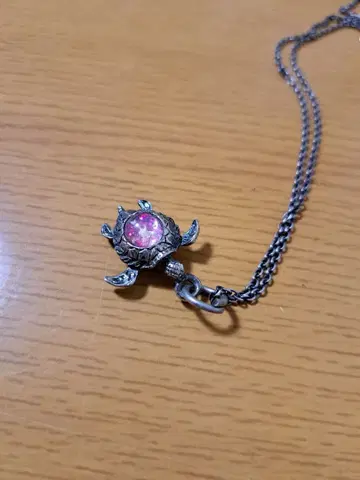 거북이 펜던트 목걸이 핑크
