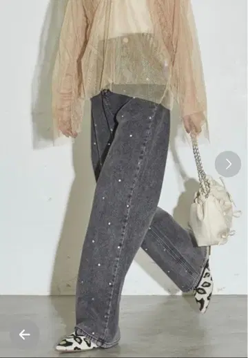 THE YOn 큐빅 데님 팬츠 블랙