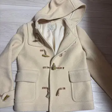 BEAUTY&YOUTH 더플 코트 후드 부착 크림