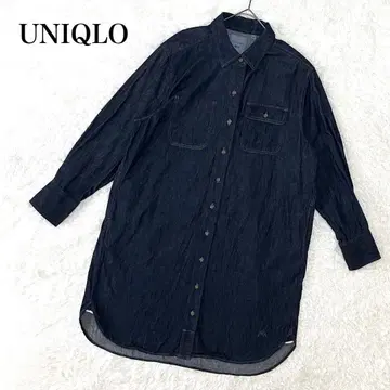 UNIQLO x JW Anderson 데님 셔츠 원피스 네이비 L