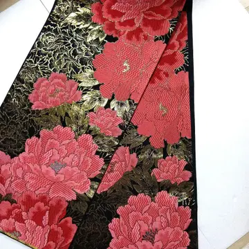 후쿠로 오비 후리소데용 모던 작약 꽃무늬