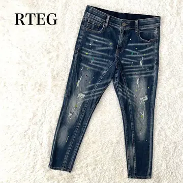 RTEG 아담스 저글러 스키니 데님 팬츠 메니 C 페인트 L