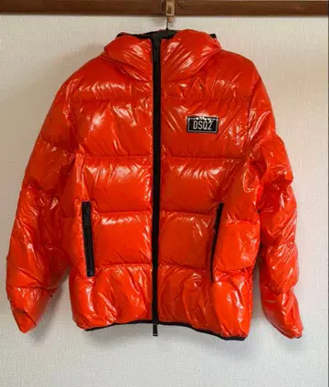 DSQUARED2 오렌지 후드 부착 다운 자켓 46