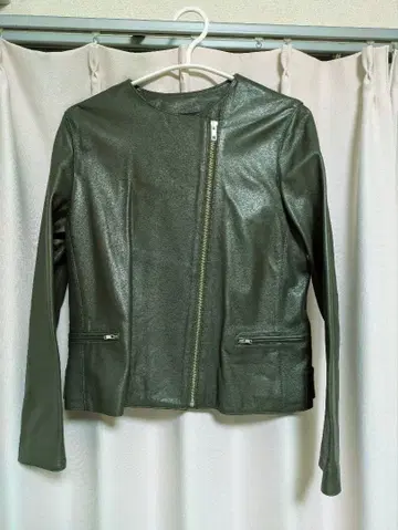 엔 스위트 지프 스킨 노카라 라이더 자켓