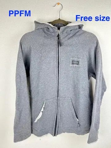 PPFM 레어 디자인 후드티 프리 사이즈 그레이 빈티지 느낌 상태 좋음
