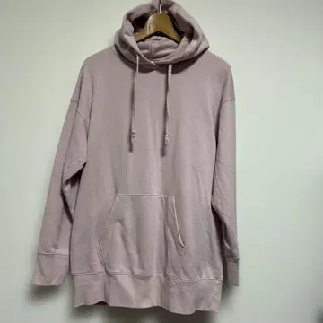 핑크 후드 부착 후드 맨투맨