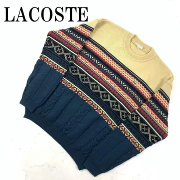 LA8791 라코스테 긴팔 니트 베이지 네이비 울 100% 4