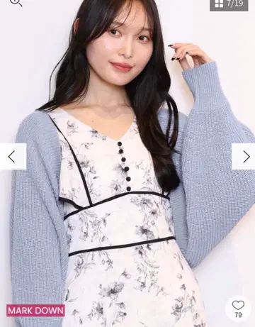 MERCURYDUO 2WAY 리본 부착 니트 볼레로