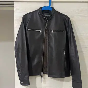 MICHAEL KORS 브라운 가죽 라이더 자켓 S