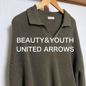 [ 컨디션 최상 ] BEAUTY&YOUTH 코튼 아제 벌룬 스키퍼 니트