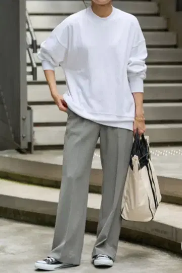 FRAMeWORK 세미 플레어 팬츠 그레이 슬랙스 새상품급