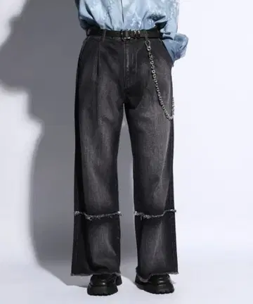 HARE 절개 프린지 데님