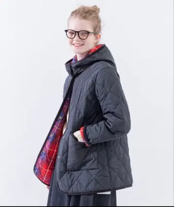 후드 부착 퀼트 자켓 오리지널 타탄