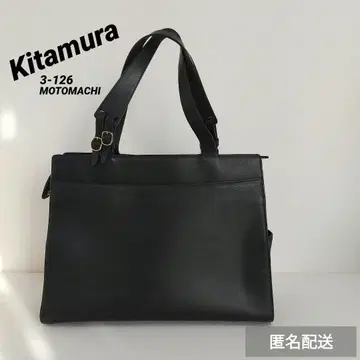 [Kitamura 키타무라] 네이비 컬러 가죽제품 토트백